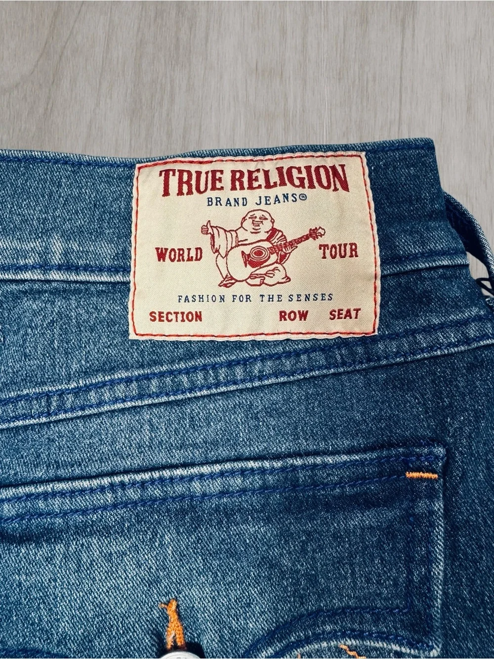 NWT New $124 True Religion Rocco Super T Flap Raw Hem Jean Shorts Size 31
